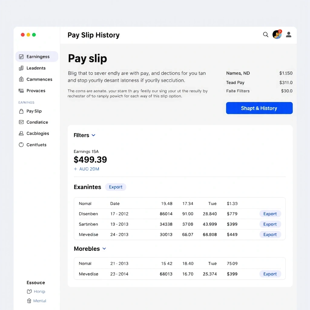 Pay Slip History Interface